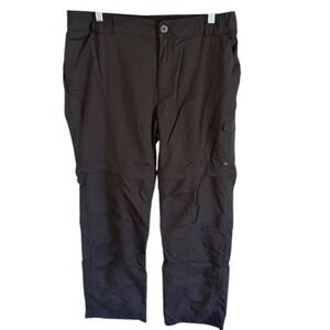 Columbia Women's Onmi-shade Convertible Cargo Pants Brown 14‎ Zip Hiking Camping